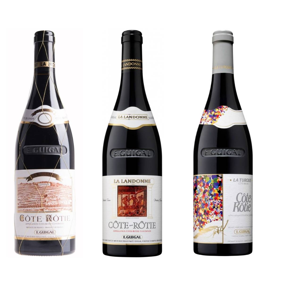 E. Guigal Cote Rotie La La La 2018 Three-Pack Vertical