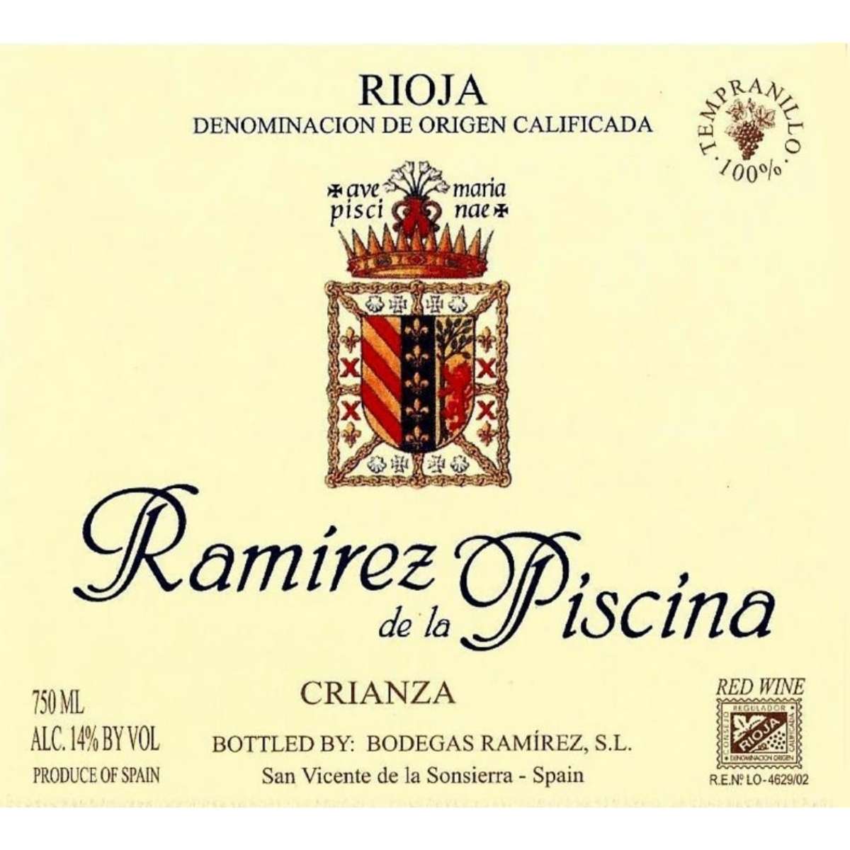 Bodegas Ramirez de la Piscina Crianza 2021