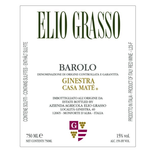 Elio Grasso Barolo Ginestra Casa Mate 2021